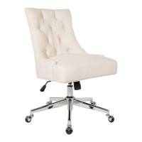 OSP Home Furnishings AME26-L32 Amelia Office Chair in Linen Fabric with Chrome Base